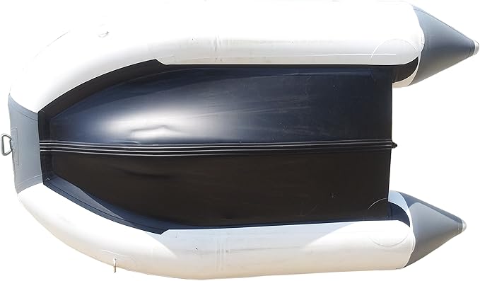 Newport 8ft 10in Dana Inflatable Sport Tender Dinghy Boat - 3 Person - 10 Horsepower - USCG Rated, White/Gray - The Vitality Estate