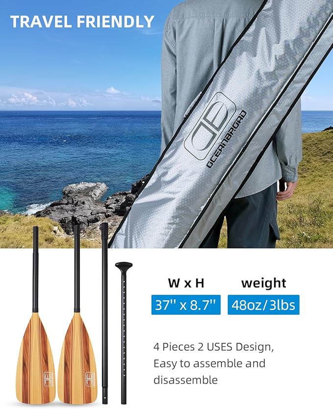 OCEANBROAD SUP Paddle - Adjustable Stand-Up Paddle for Paddleboard Kayak, Adjustable Aluminum Alloy Shaft with Reinforced Nylon Blades - The Vitality Estate