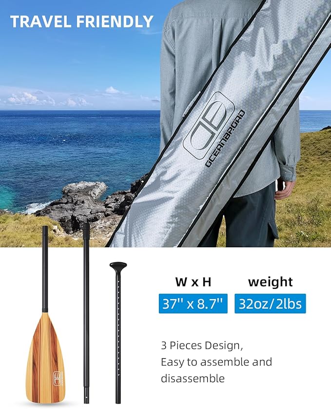 OCEANBROAD SUP Paddle - Adjustable Stand-Up Paddle for Paddleboard Kayak, Adjustable Aluminum Alloy Shaft with Reinforced Nylon Blades - The Vitality Estate