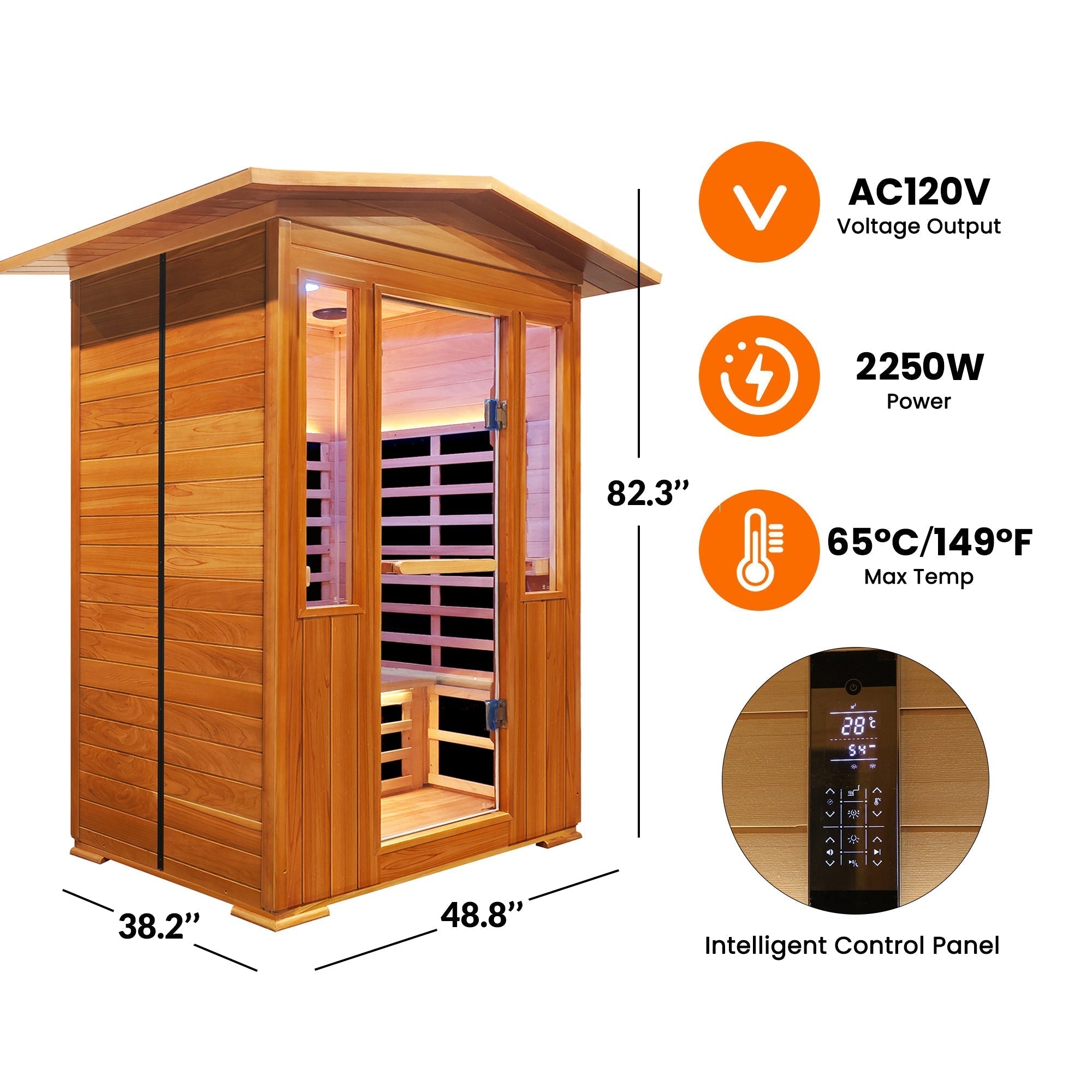 Outdoor Double Red Cedar Far Infrared Sauna Room - The Vitality Estate