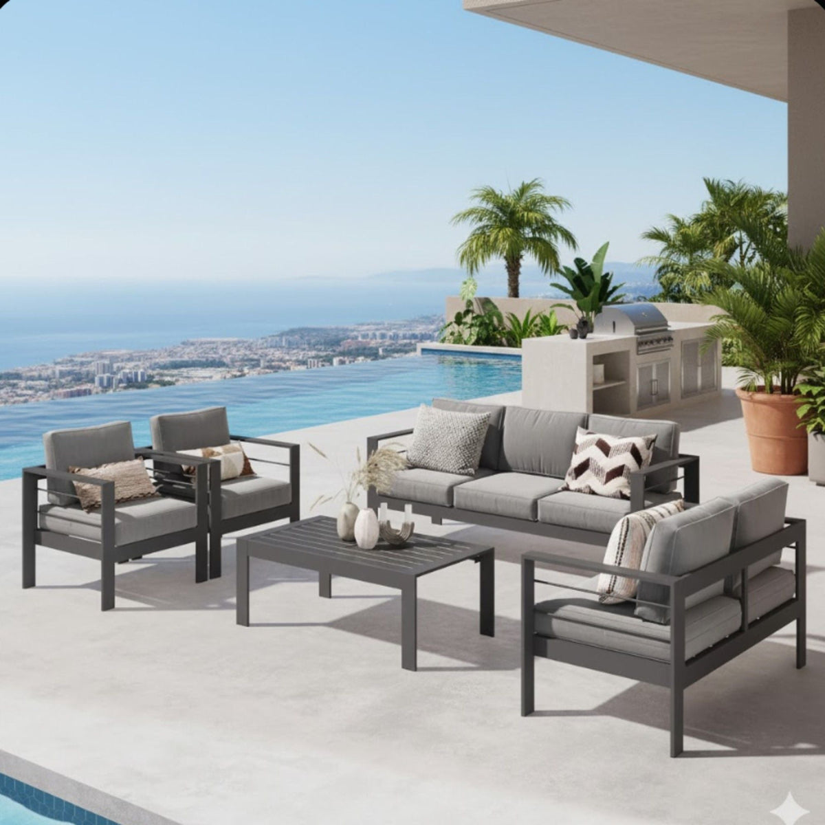 Outdoor Patio Set, All-Weather & Thick Cushions - The Vitality Estate