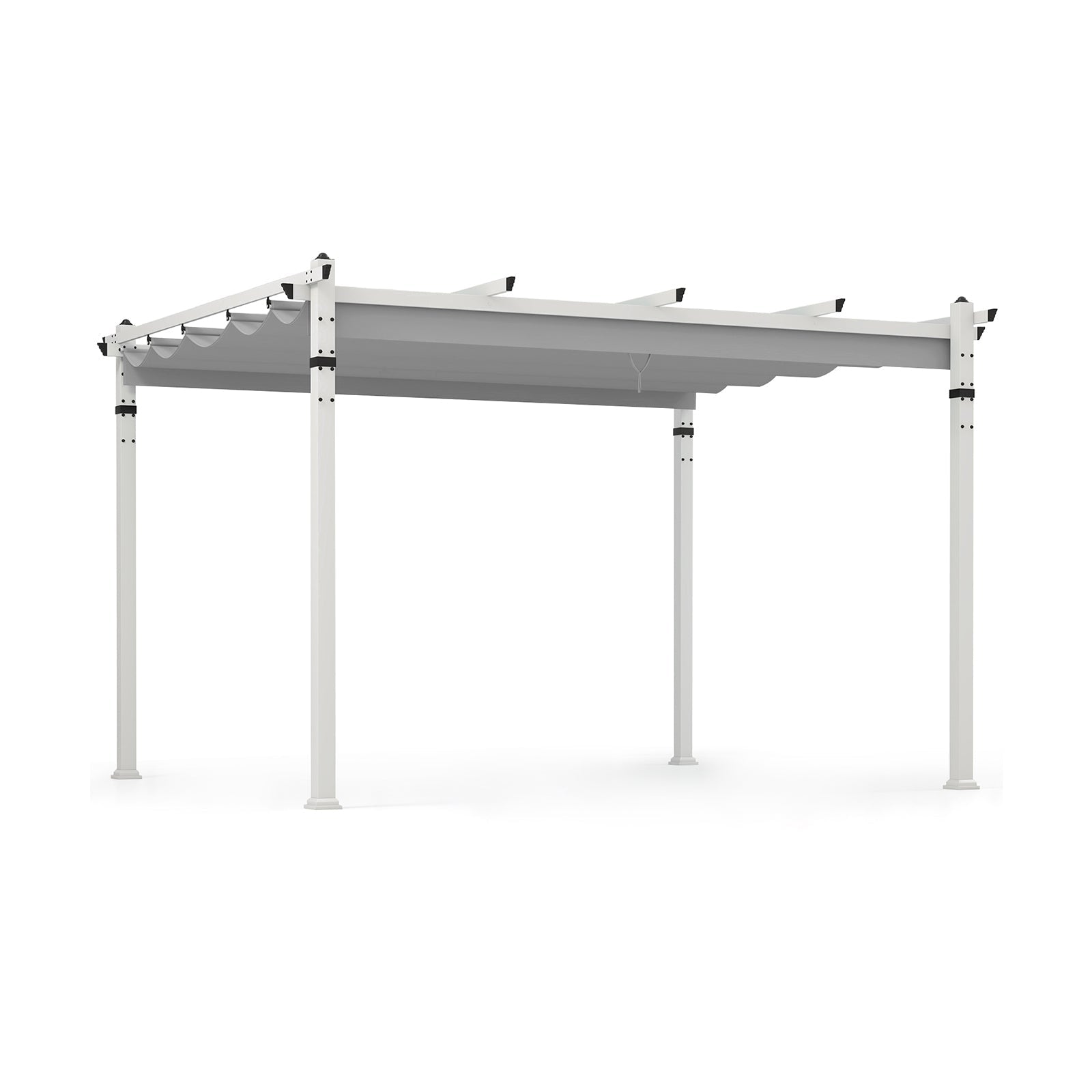 Outdoor Pergola with Retractable Canopy and Aluminum Frame - The Vitality Estate
