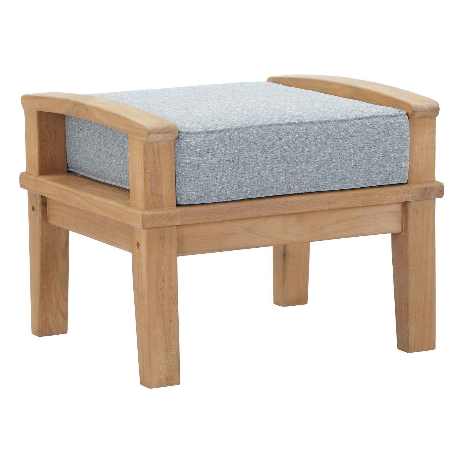 Patio Teak Furniture Set - Patio Elegance Marina 10-Piece Outdoor Teak Patio Set with Grey Cushions - The Vitality Estate