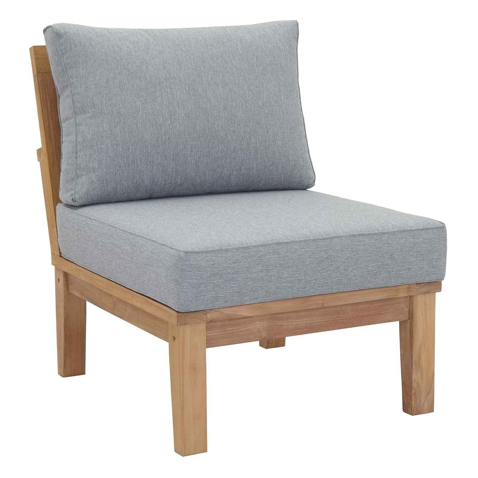Patio Teak Furniture Set - Patio Elegance Marina 10-Piece Outdoor Teak Patio Set with Grey Cushions - The Vitality Estate