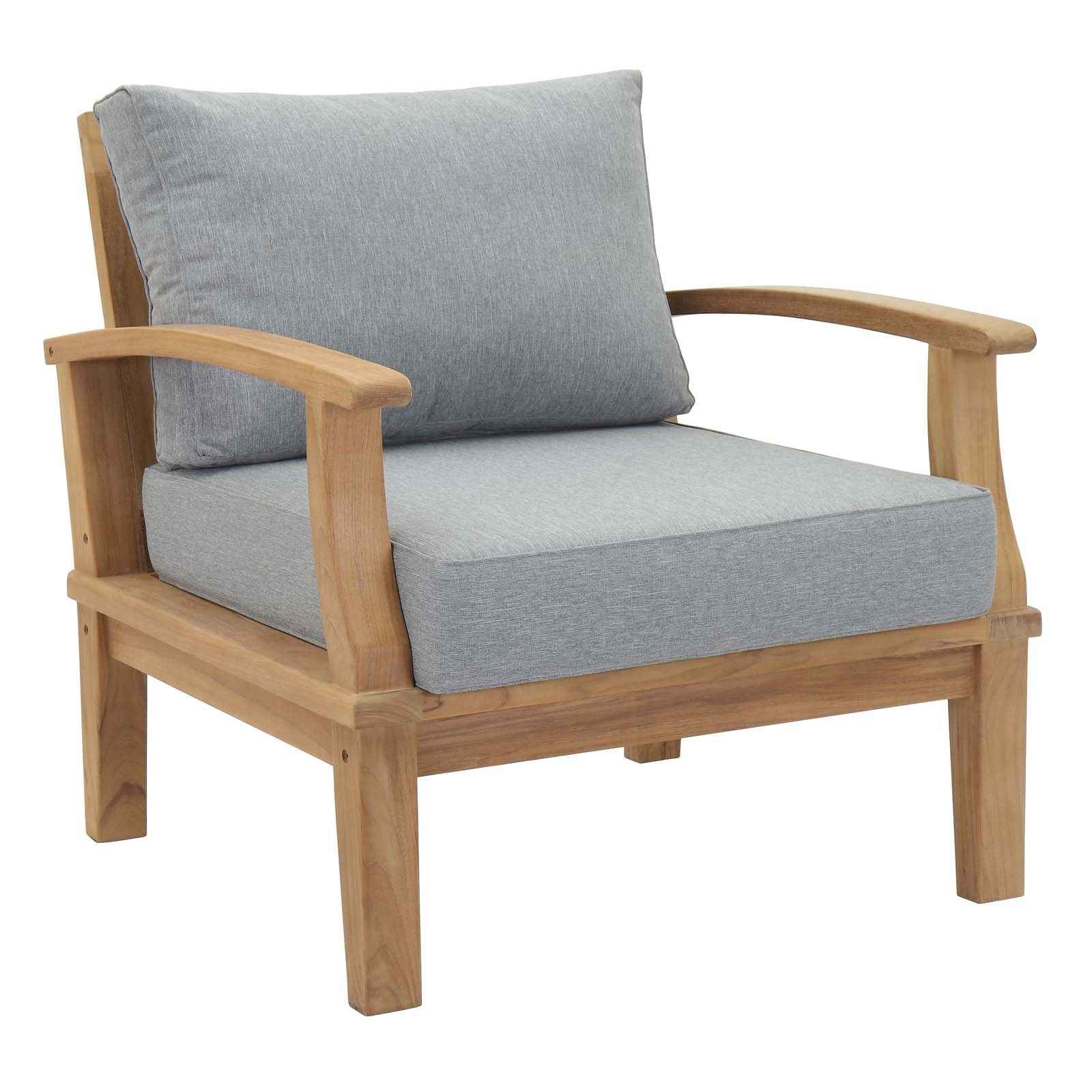 Patio Teak Furniture Set - Patio Elegance Marina 10-Piece Outdoor Teak Patio Set with Grey Cushions - The Vitality Estate