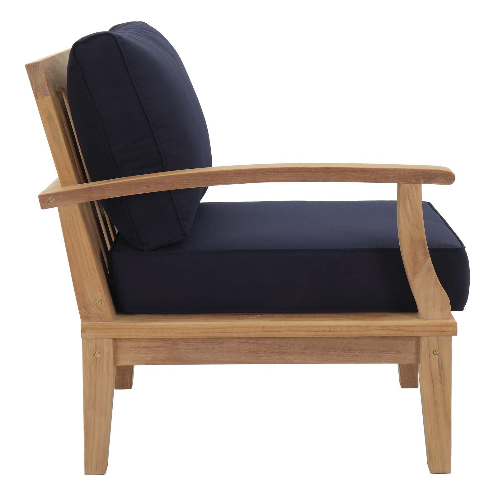 Patio Teak Set - Patio Elegance Marina 10-Piece Outdoor Set with Navy Cushions - The Vitality Estate