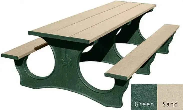 Polly Tuff ADA-Friendly Picnic Table – Durable 8 Ft Easy Access Outdoor Seating - The Vitality Estate