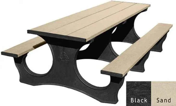 Polly Tuff ADA-Friendly Picnic Table – Durable 8 Ft Easy Access Outdoor Seating - The Vitality Estate