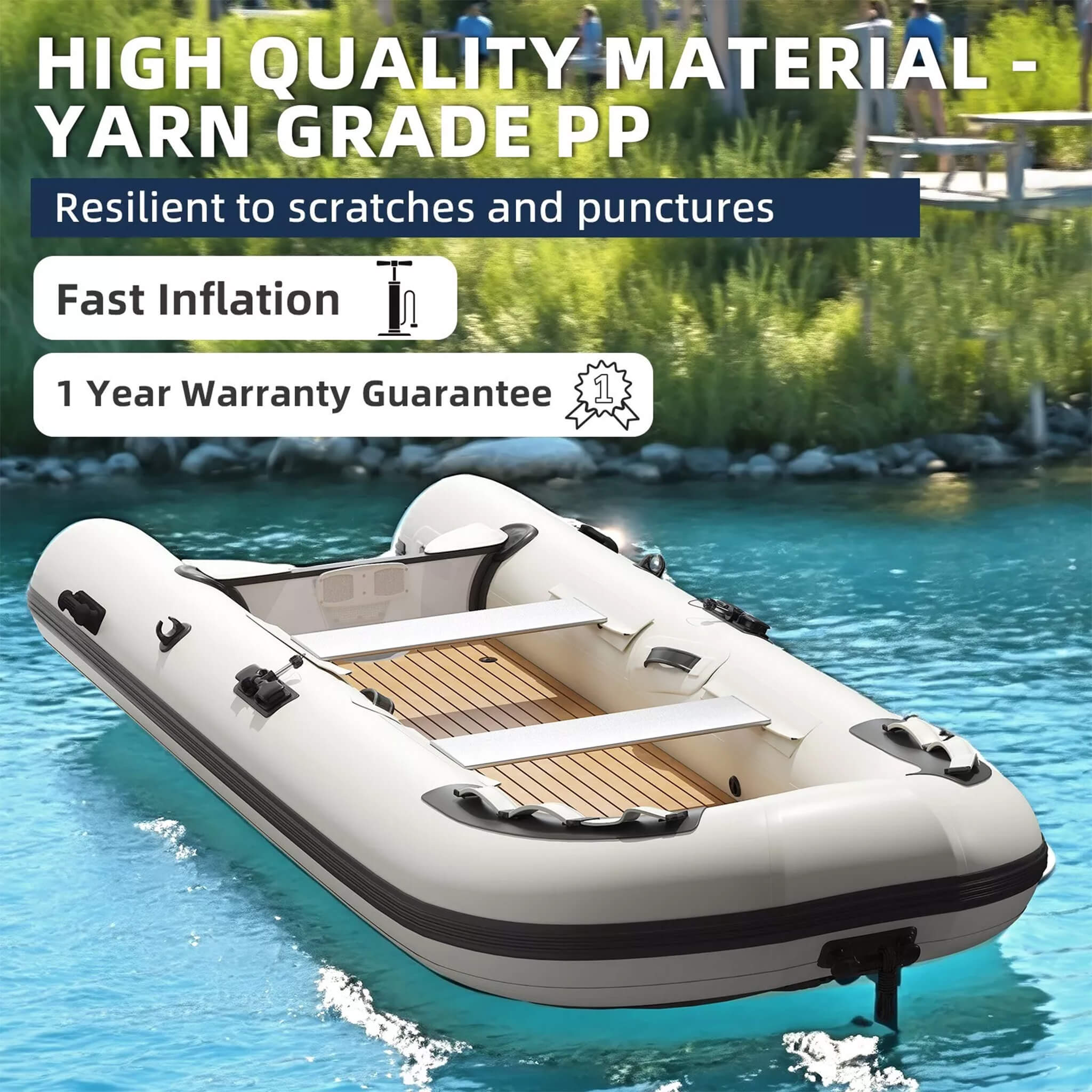 Portable Inflatable Dinghy Boat Kit With Accessories (SAK93784) - The Vitality Estate