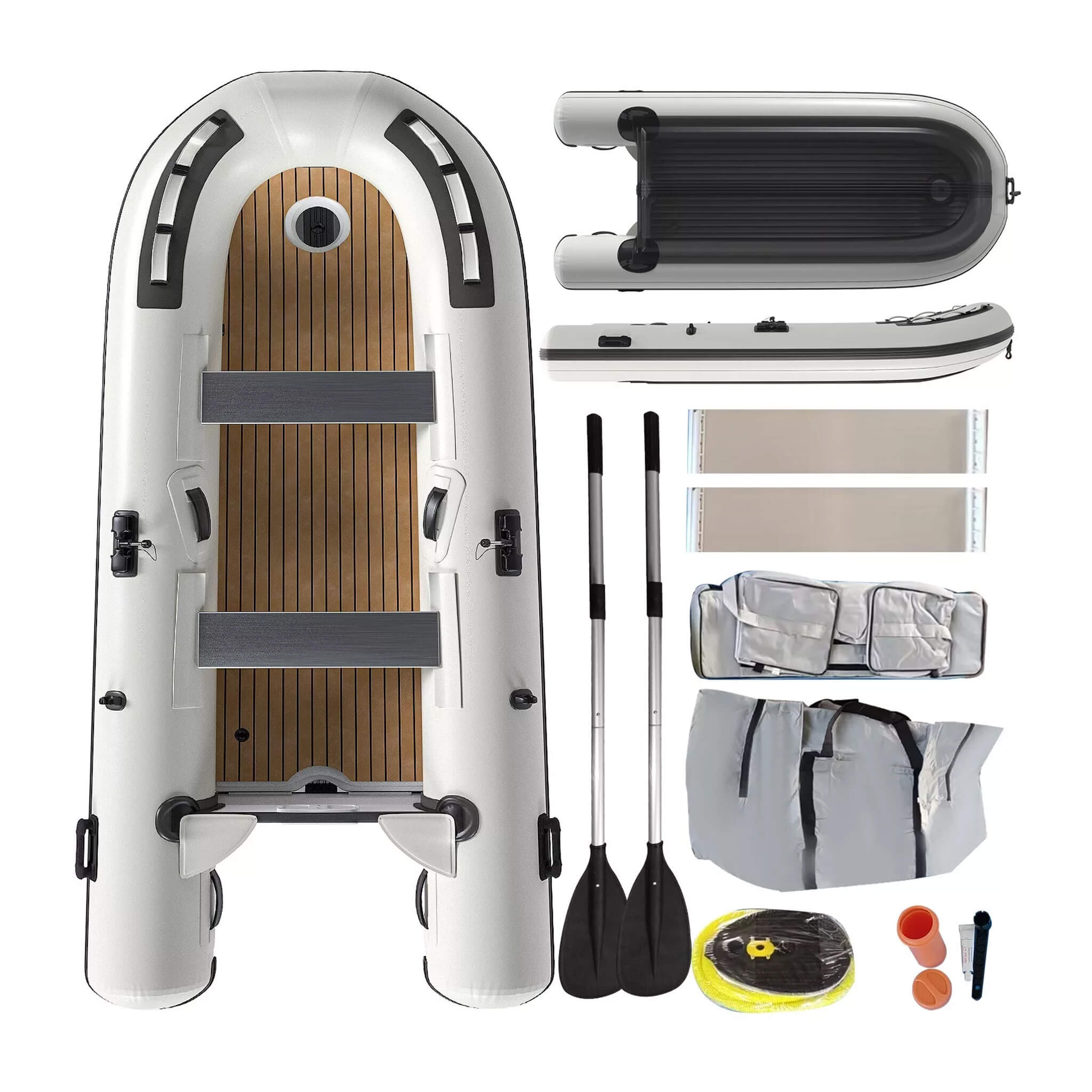 Portable Inflatable Dinghy Boat Kit With Accessories (SAK93784) - The Vitality Estate