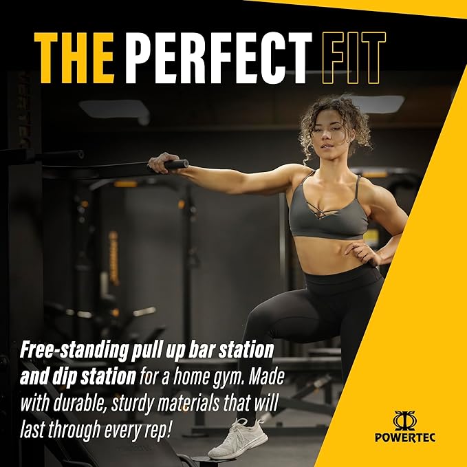 PowerTec Levergym Assisted Chin Up Bar and Dip Station, 400 lbs Max Load - Pullup Bar and Home Gym Equipment with Loaded Weights for Resistance Assist - Workout Equipment for Home Workouts - The Vitality Estate
