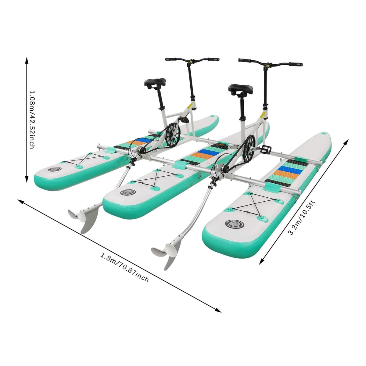 Premium 2-Person Two-Seater Portable Inflatable Pedal Boat Water Bike (SAK95621) - The Vitality Estate