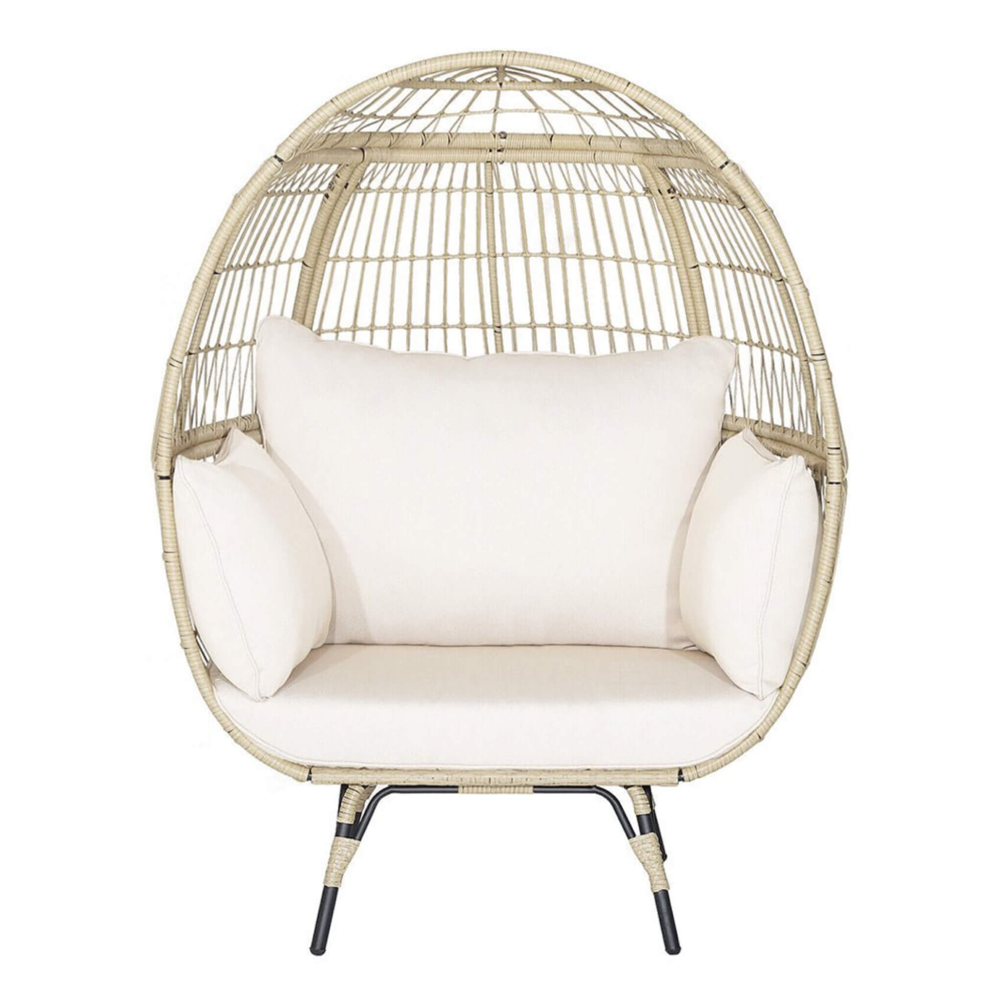 Alora Premium 57-Inch Oversized Rattan Patio Egg Lounge Chair Basket With Cushions (SAK91684)