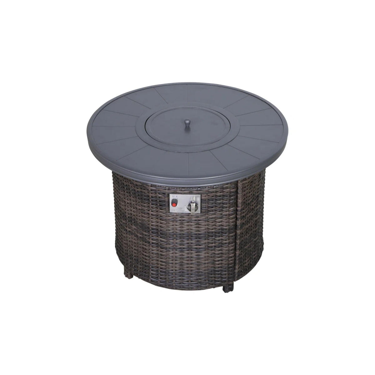 Rattan Patio Set With Comfortable Cushions And Fire Pit - The Vitality Estate