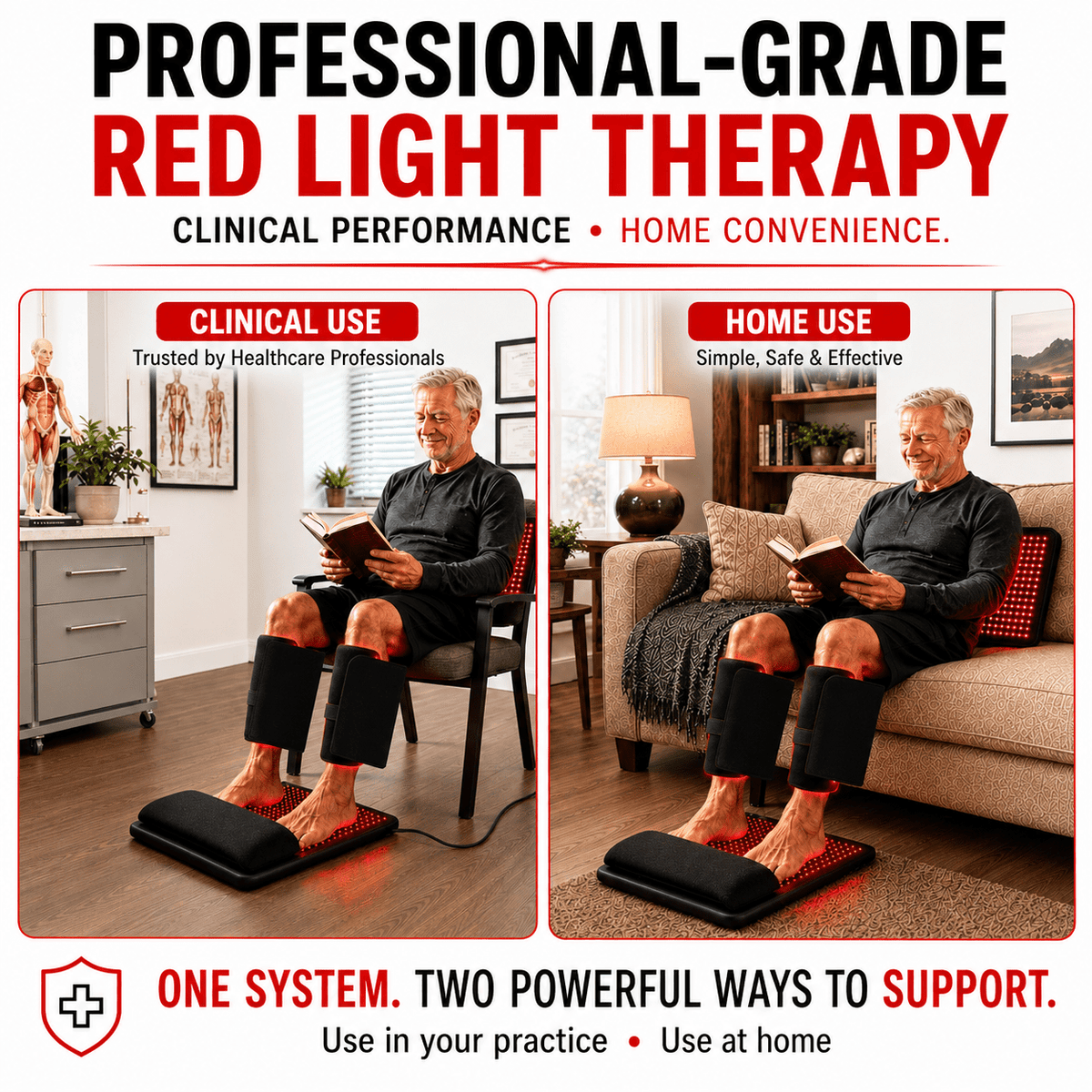 Red Light Neuropathy and Circulation Support System for Feet, Calves, Lower Back. 3,456 LEDs in System - The Vitality Estate
