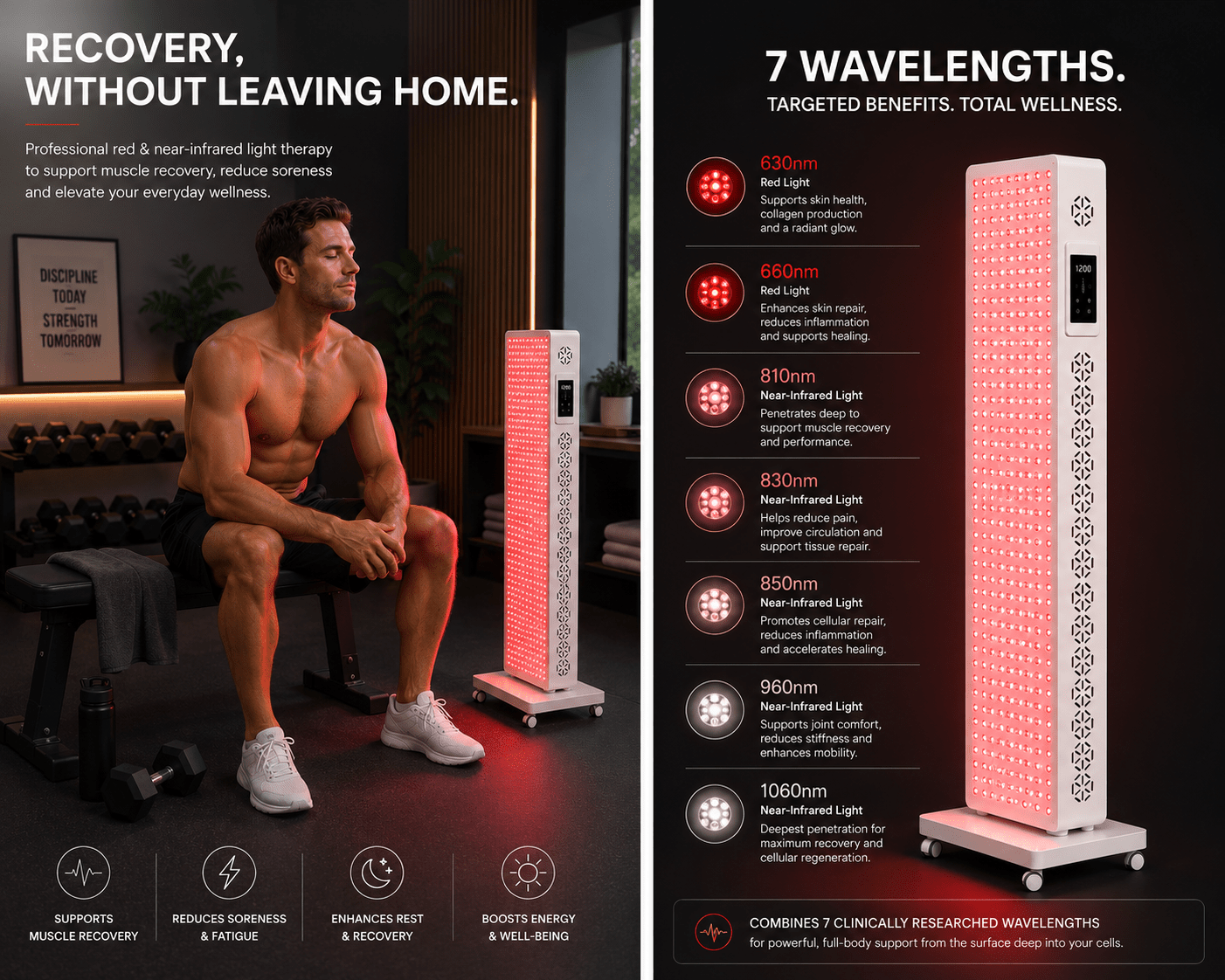 Red Nova Light PRO 1500 | Full-Spectrum Red Light Therapy Panel - The Vitality Estate