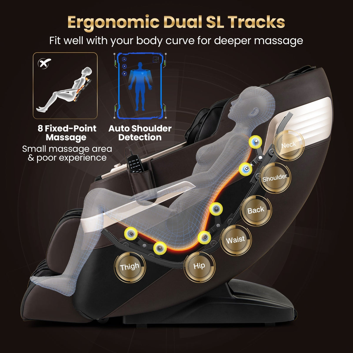 Relaxation 44 - Fully Body Massage Chair with Airbags and Waist Heater - The Vitality Estate