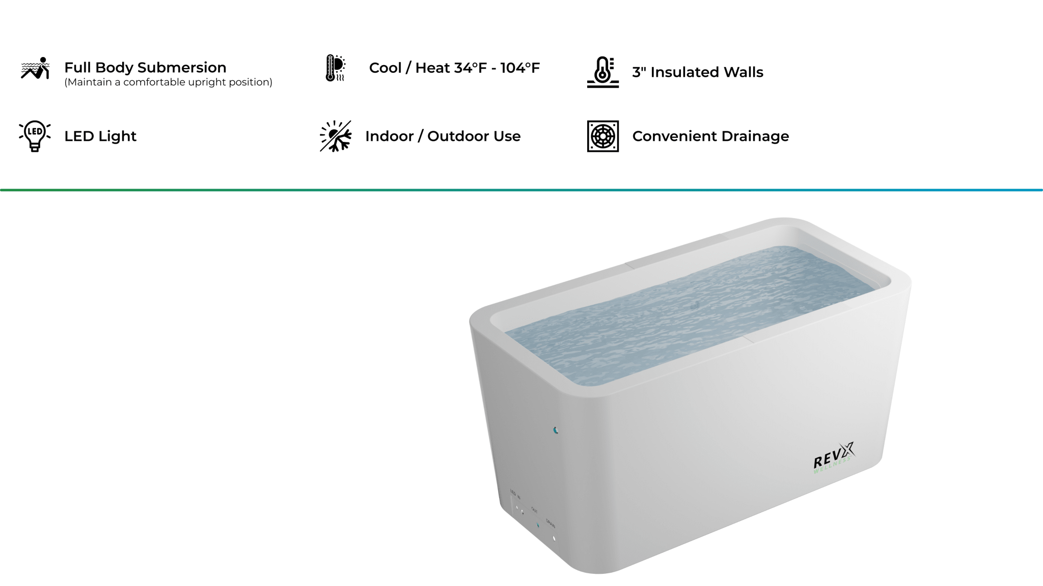RevX Acrylic X Tub Cold Plunge + LUX High Performance Chiller and Filtration System - The Vitality Estate