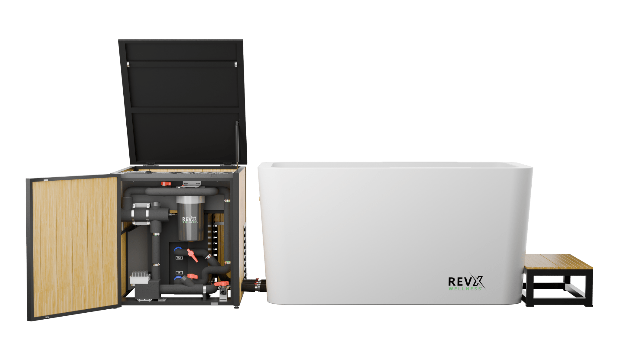 RevX Acrylic X Tub Cold Plunge + LUX High Performance Chiller and Filtration System - The Vitality Estate