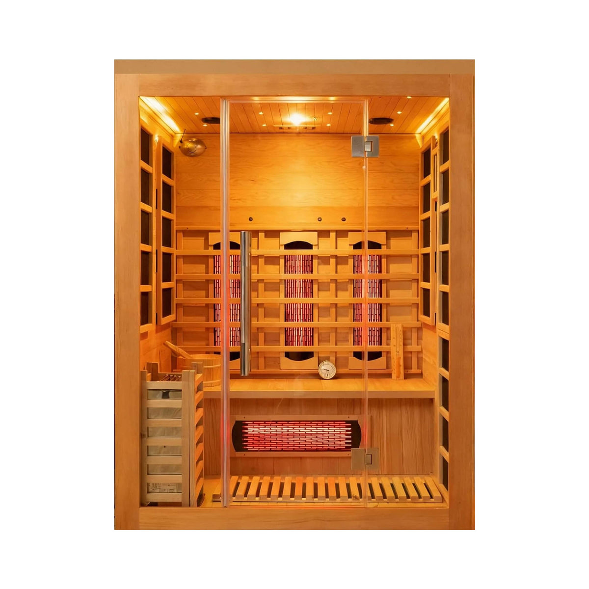 Rövia Aurora 3-Person Indoor Hybrid Sauna Room With Infrared And 4.5KW Steam Heater (SAK41592) - The Vitality Estate