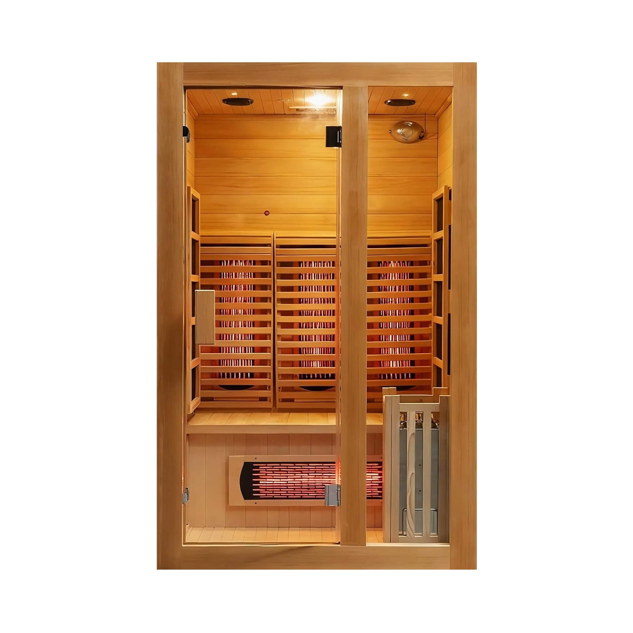 Rövia Luma 2-Person Indoor Hybrid Sauna Room With Infrared And 3.5KW Steam Heater (SAK83750) - The Vitality Estate