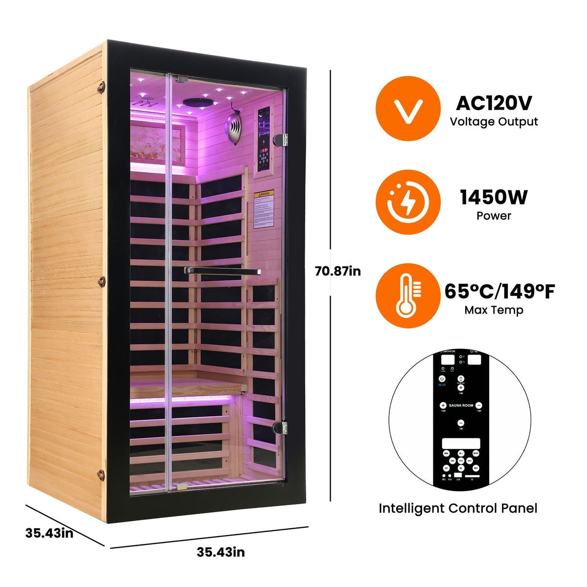 Single-person starlight ceiling lighting sauna - The Vitality Estate
