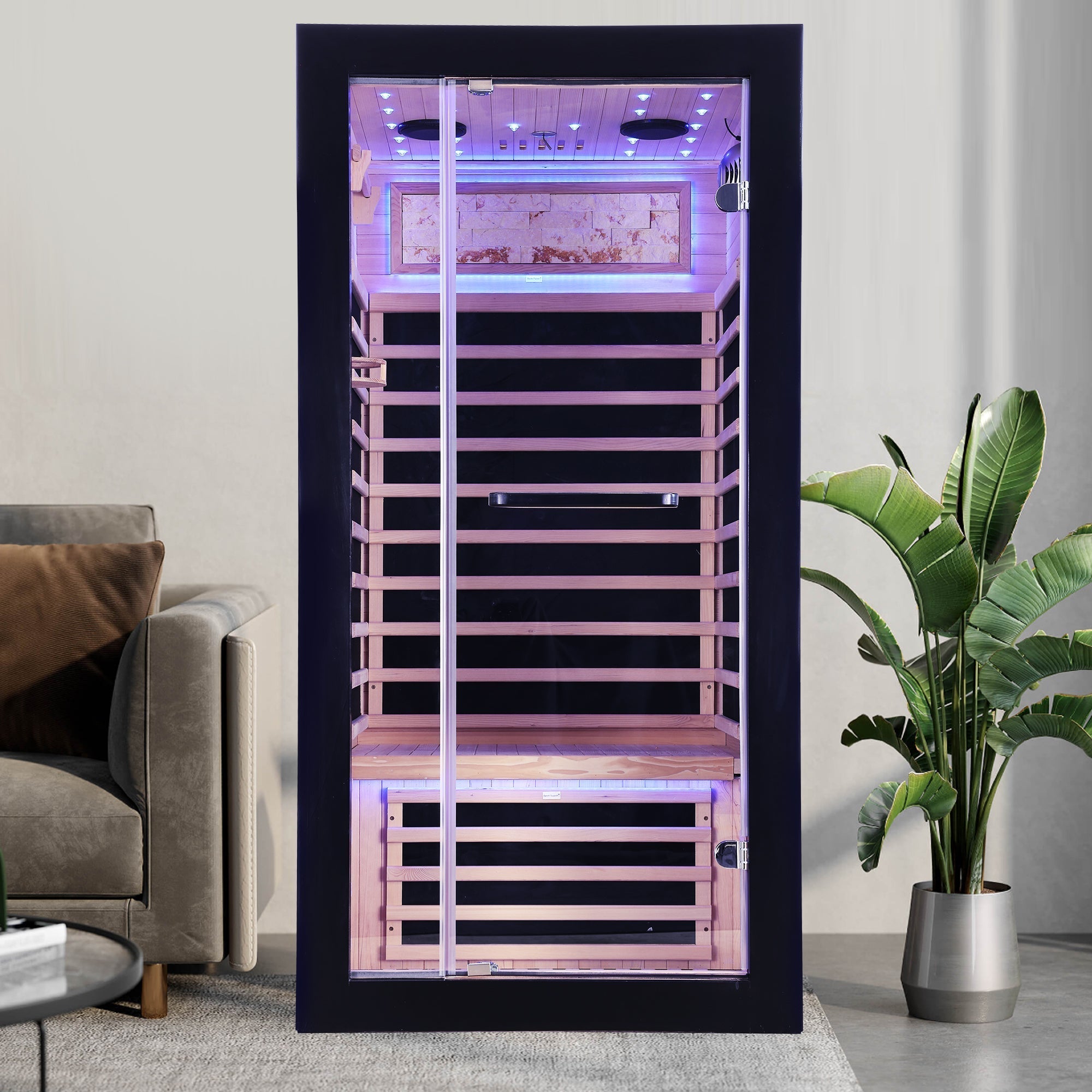 Single-person starlight ceiling lighting sauna - The Vitality Estate