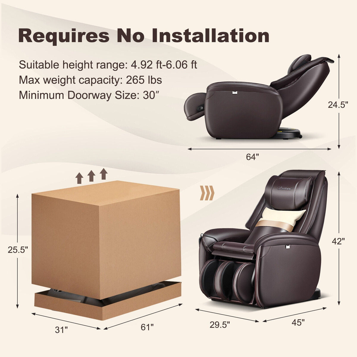 Soothe 26 - Full Body Zero Gravity Massage Chair with Pillow - The Vitality Estate
