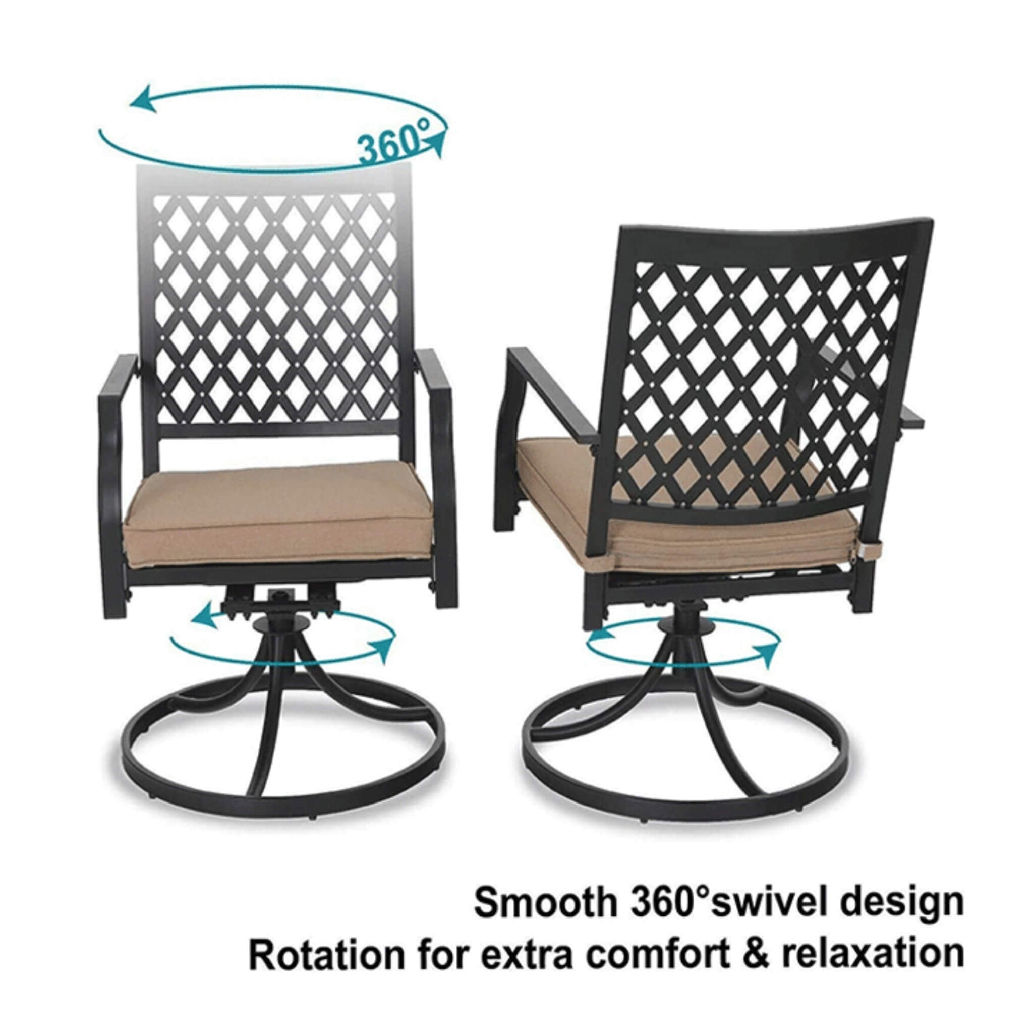 Sophia & William Outdoor Gas Fire Pit Table Set W/ Cushioned Swivel Dining Chairs, 5PCS (SAK63872) - The Vitality Estate