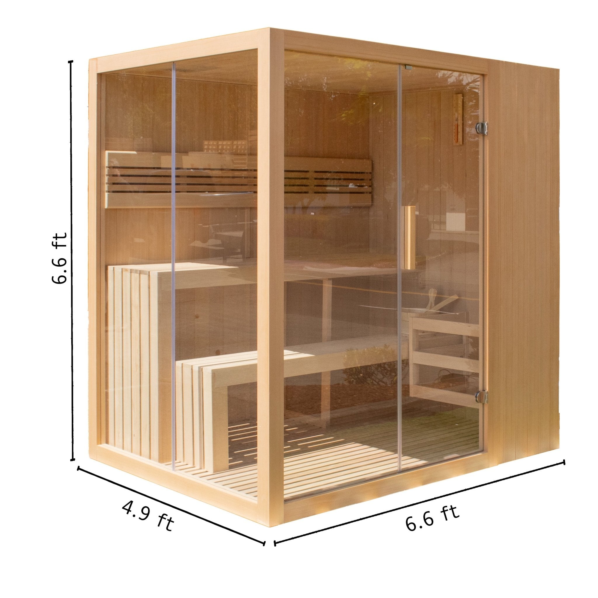 STHE4INNY Canadian Hemlock 4-6 Person Indoor Wet Dry Sauna with 4.5 Kw UL Heater - The Vitality Estate
