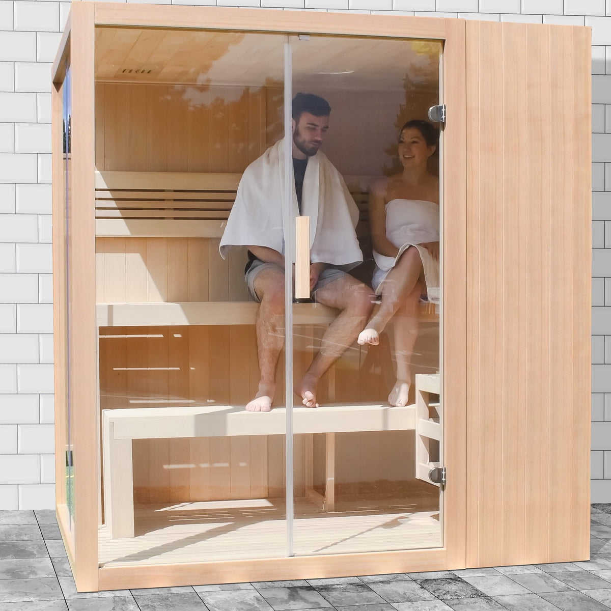 STHE4INNY Canadian Hemlock 4-6 Person Indoor Wet Dry Sauna with 4.5 Kw UL Heater - The Vitality Estate