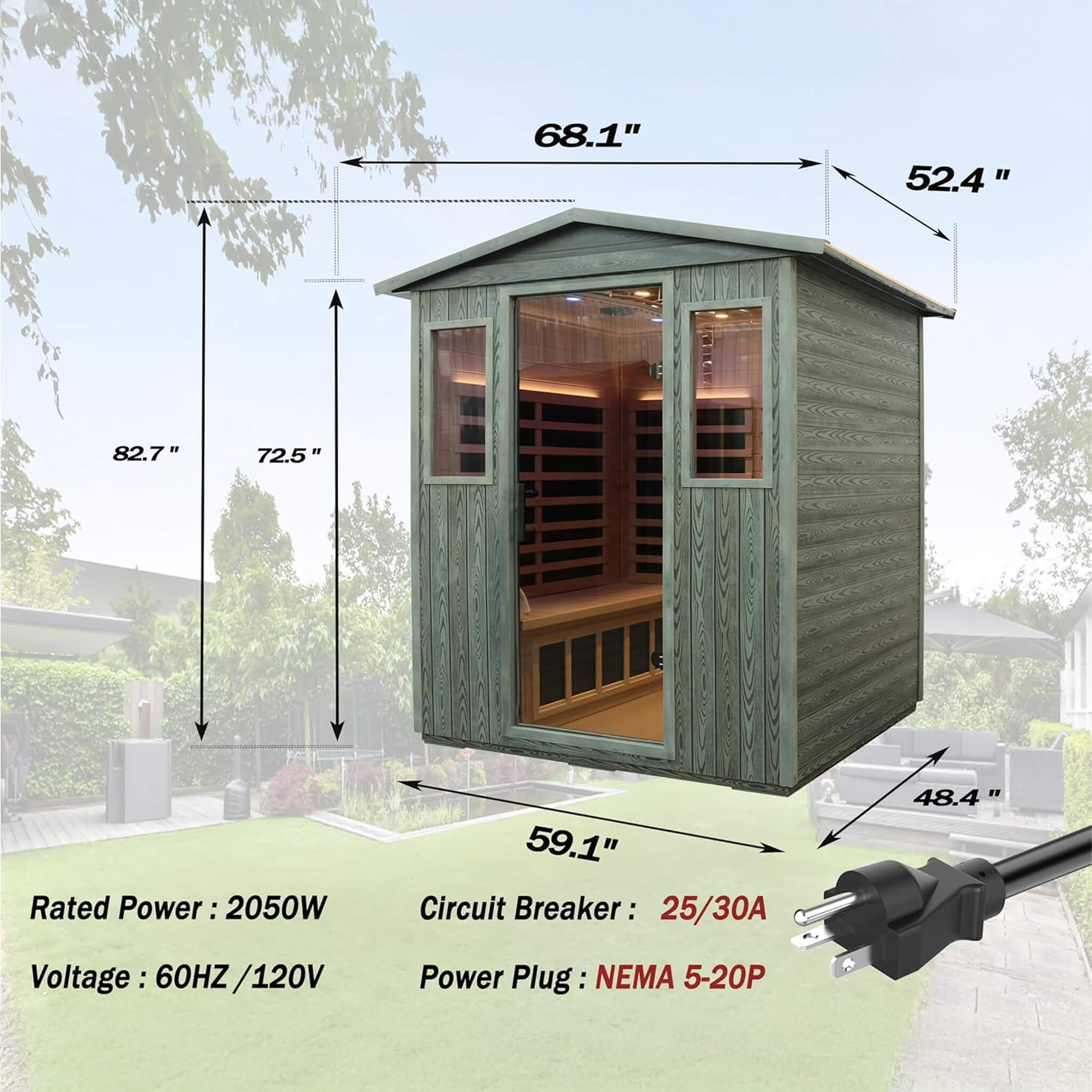 Thermora Eterna 4-Person Full-Spectrum Low EMF Carbonized Composite Infrared Sauna Room With Bluetooth Speakers (SAK70182) - The Vitality Estate