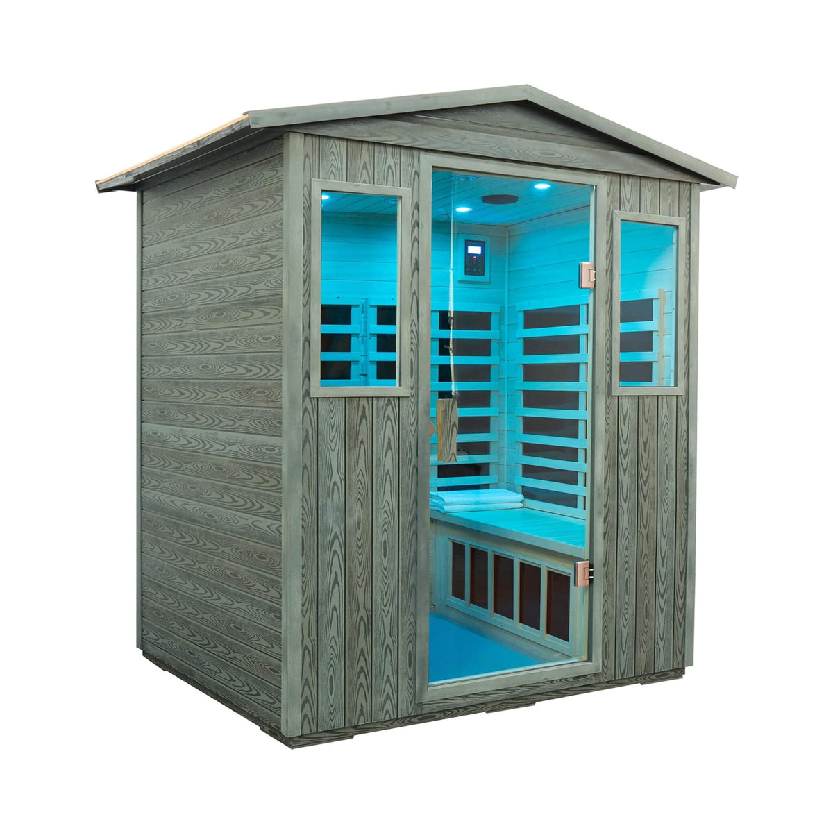Thermora Eterna 4-Person Full-Spectrum Low EMF Carbonized Composite Infrared Sauna Room With Bluetooth Speakers (SAK70182) - The Vitality Estate