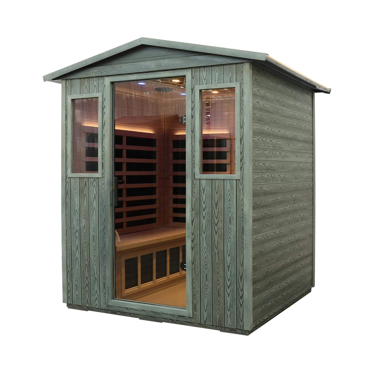 Thermora Eterna 4-Person Full-Spectrum Low EMF Carbonized Composite Infrared Sauna Room With Bluetooth Speakers (SAK70182) - The Vitality Estate