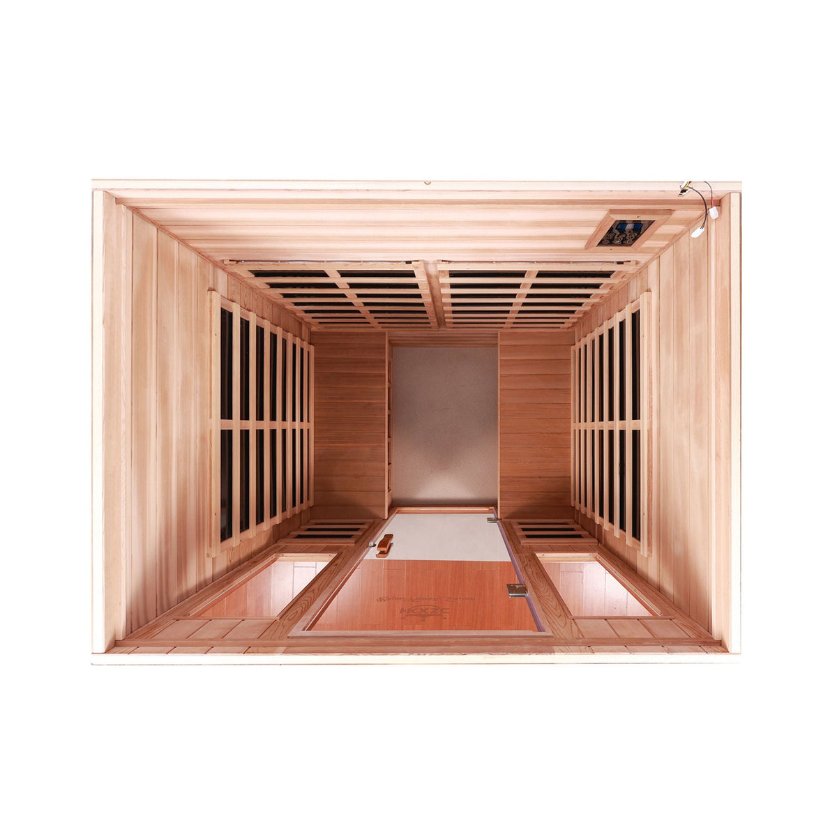 Thermora Kairo 4-Person Outdoor Infrared Hemlock Sauna With Tempered Glass Door (SAK82140) - The Vitality Estate