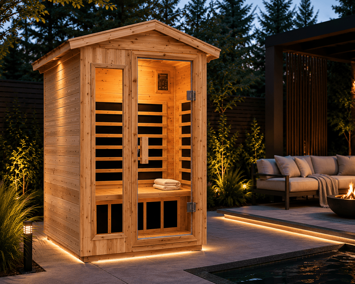 Thermora Vexa 2-Person Outdoor Infrared Sauna - The Vitality Estate