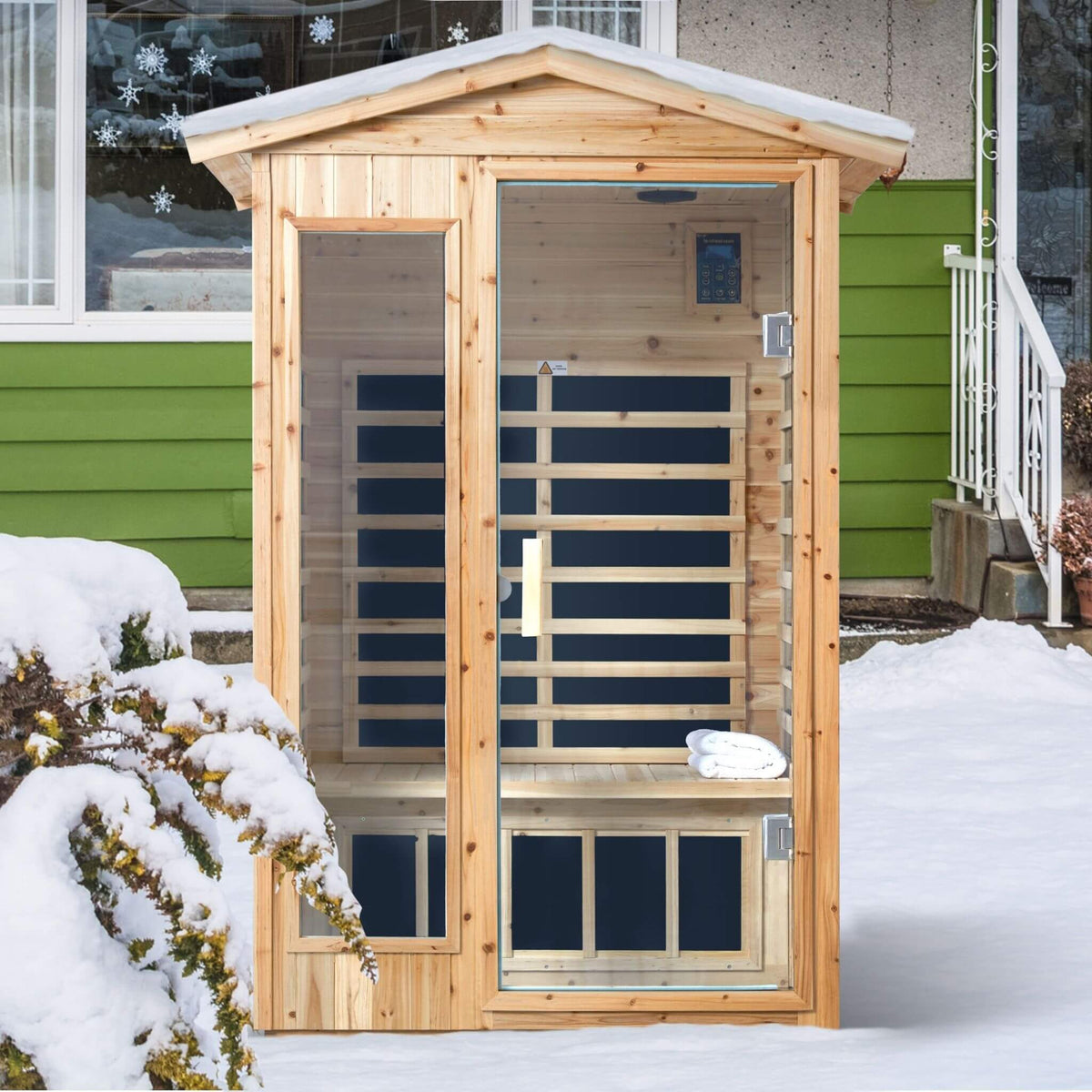 Thermora Vexa 2-Person Outdoor Infrared Sauna With Bluetooth Audio And LED Lighting (SAK28694) - The Vitality Estate