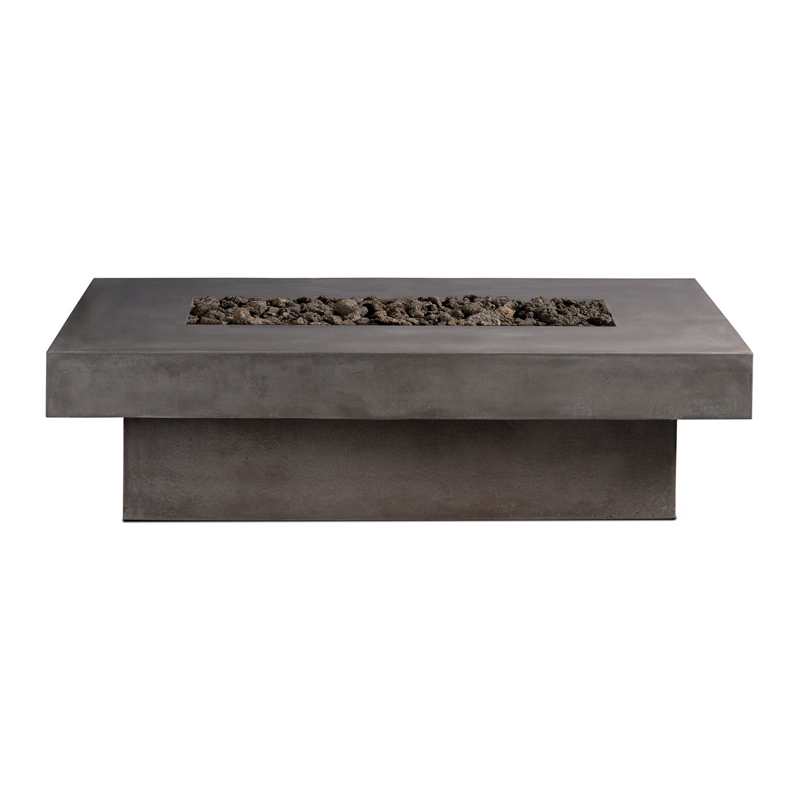 Toplina - Rectangular Concrete Fire Pit Table - The Vitality Estate