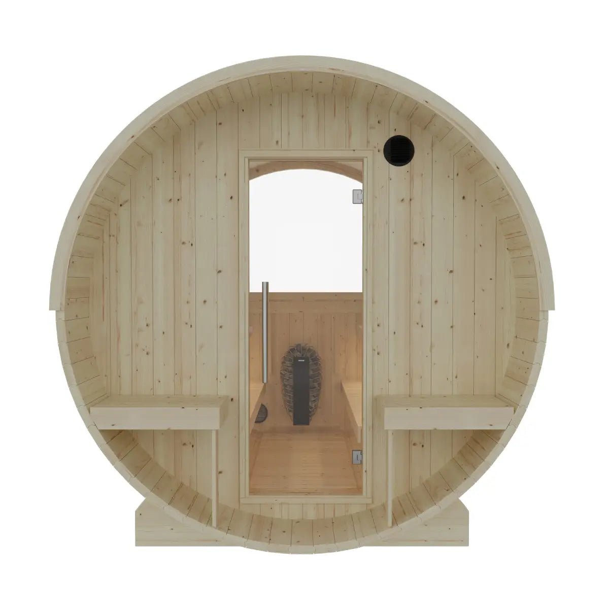 Turku Finnish Barrel Sauna with Terrace and WiFi Heater - Finnish Sauna Builders - The Vitality Estate