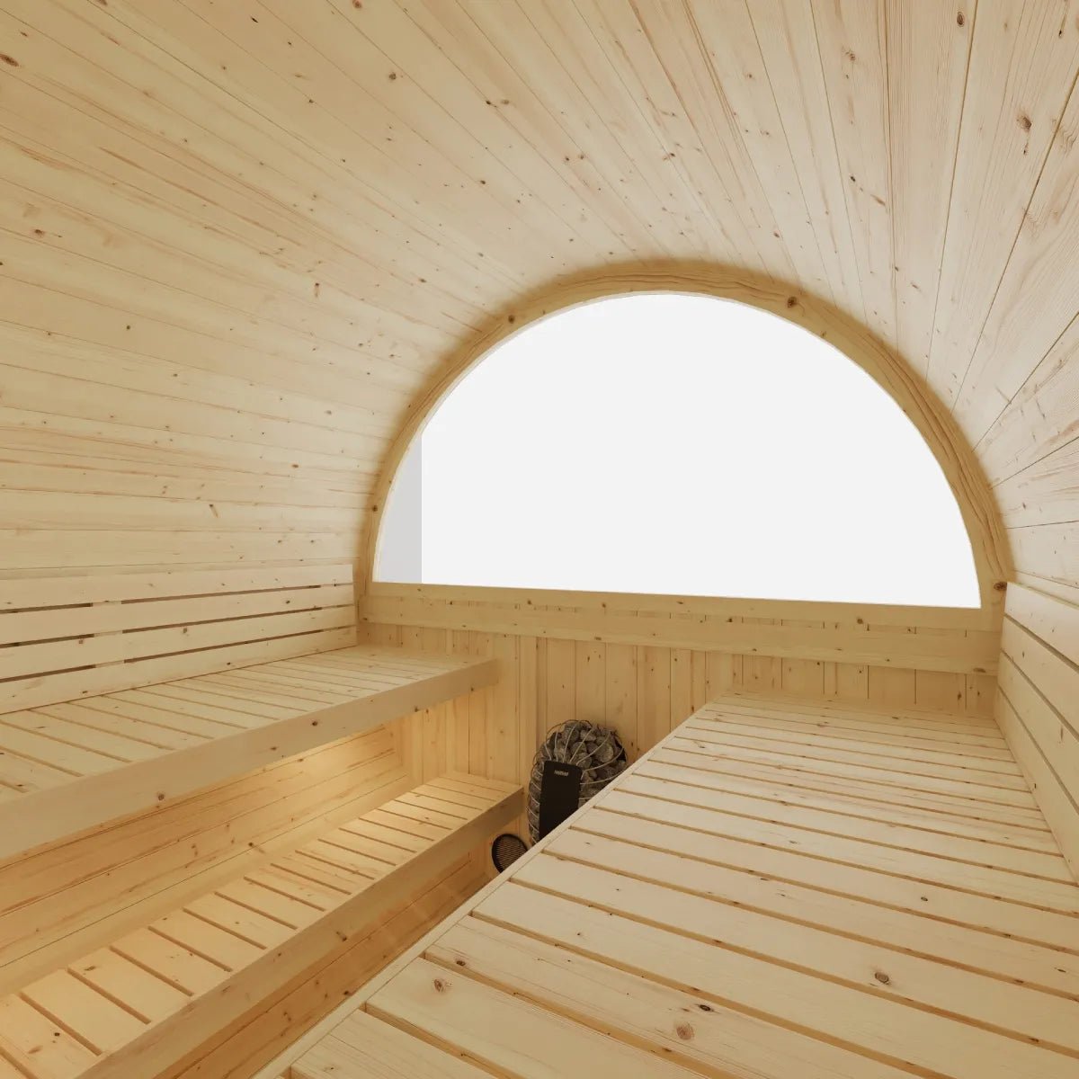 Vassa Finnish Barrel Sauna with WiFi Heater - Finnish Sauna Builders - The Vitality Estate