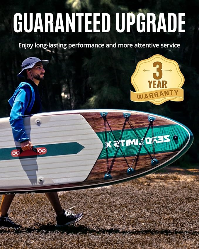 ZLX Inflatable Stand Up Paddle Board, 10'6" SUP Non-Slip Stable Deck Pad, Unique Center Fin, Premium Accessories, Portable Paddleboard for Adults, Beginners, All Skill Levels - The Vitality Estate