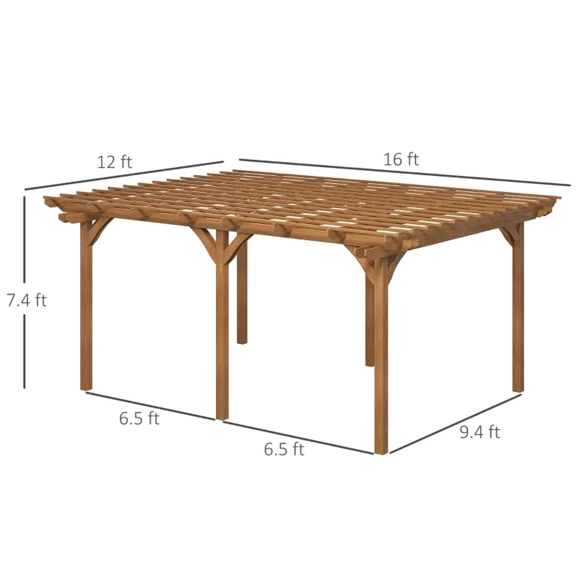 [09X12FT] Alora Premium Outdoor Wooden Grape Trellis Pergola (SAK18579) - The Vitality Estate