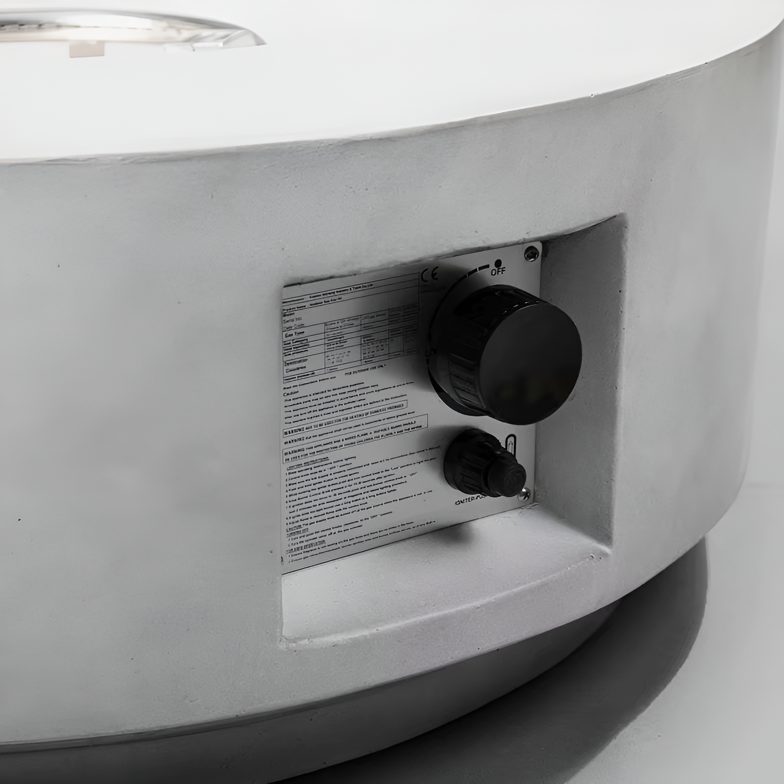 30" Propane Fire Pit Table, 50000 BTU round Concrete Fire Pit for Outdoor Patio Deck Garden Yard - Light Gray