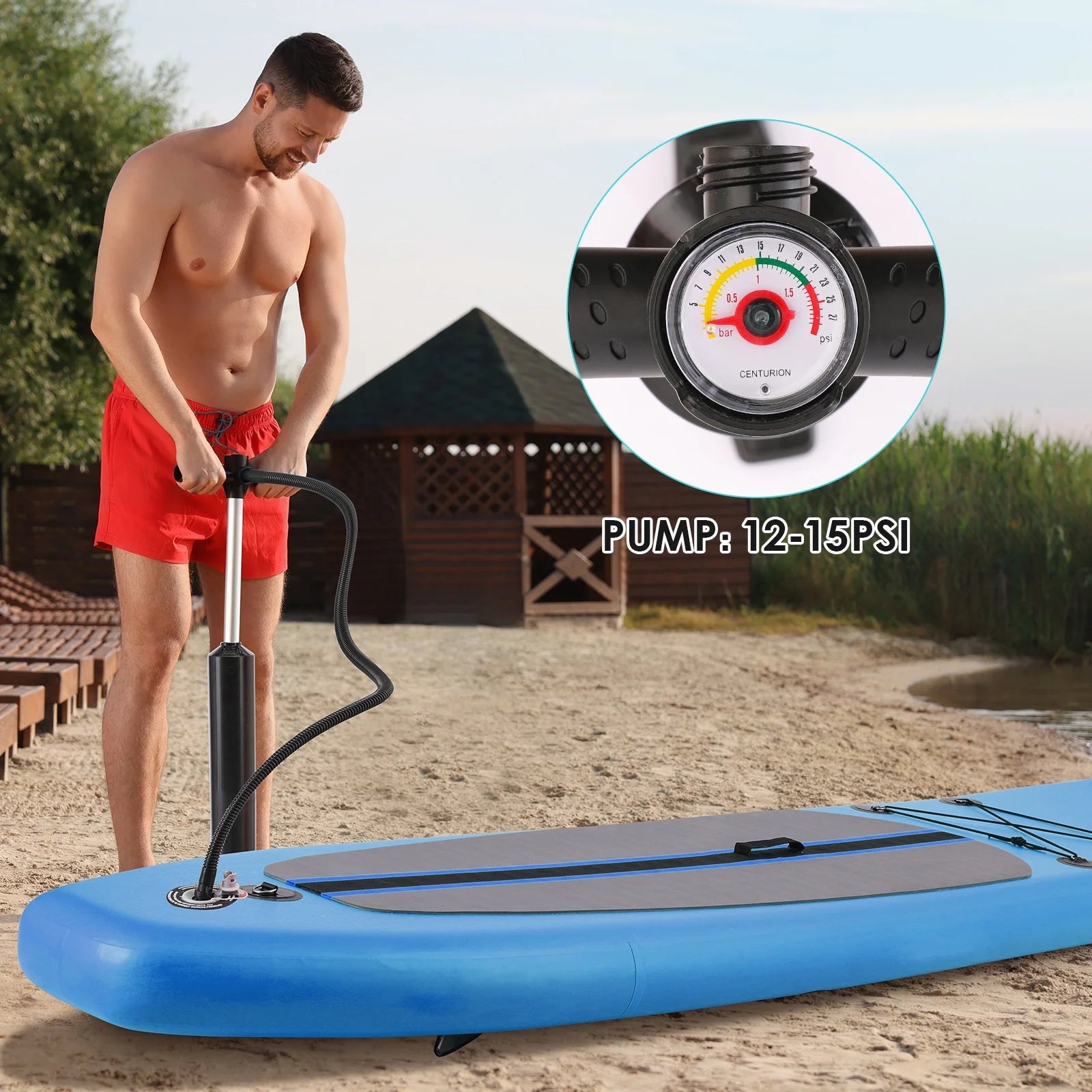 10' Inflatable Stand up Paddle Board SUP Surfboard with Aluminum Paddle for Adults, 6'' Thick - The Vitality Estate