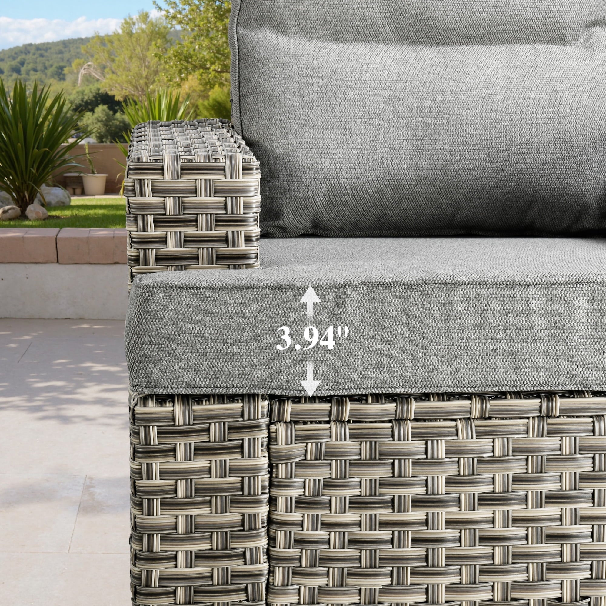 10 Pieces Outdoor Patio Furniture Set with Fire Pit All-Weather Wicker Sectional with Swivel Chairs, Dark Gray - The Vitality Estate