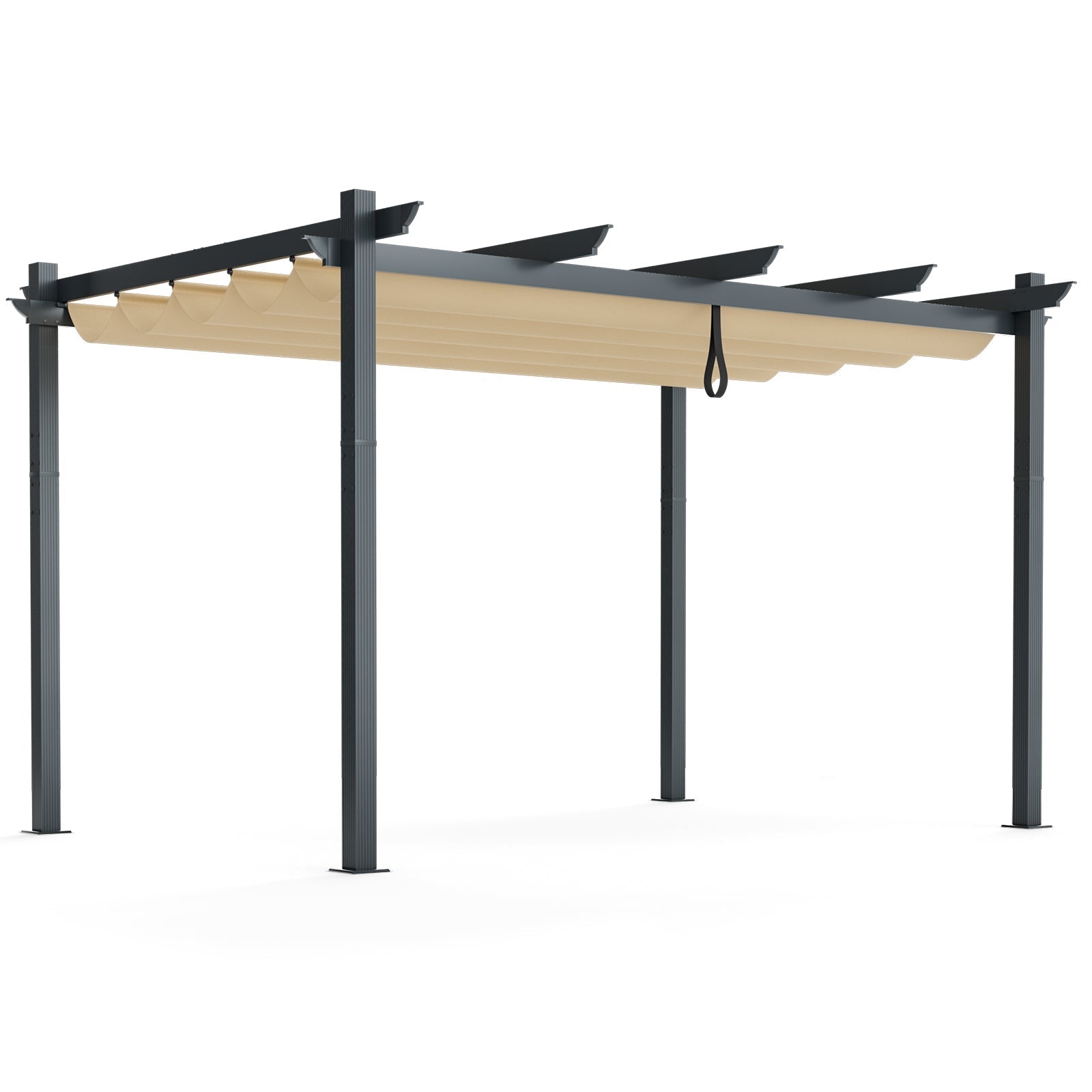 10 x 13 Feet Outdoor Aluminum Retractable Pergola Canopy Shelter - The Vitality Estate