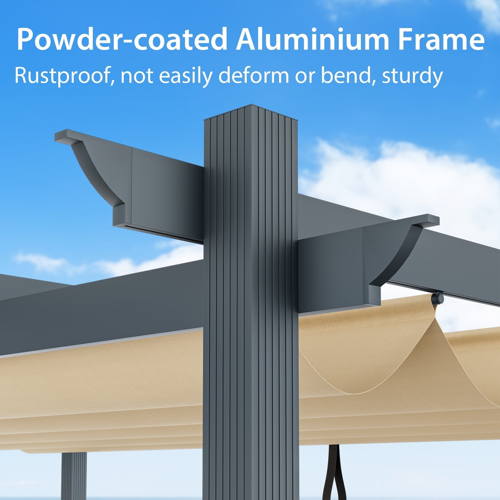 10 x 13 Feet Outdoor Aluminum Retractable Pergola Canopy Shelter - The Vitality Estate