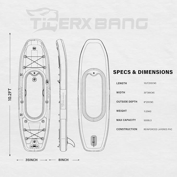 10.2'x35''x8'' Inflatable Kayak with Detachable Seat, SUP-Kayak Set Includes Hand Pump/Aluminum Oar/Backpack, Inflatable Boat for Adults/Kids | for Fishing, Touring-Green - The Vitality Estate
