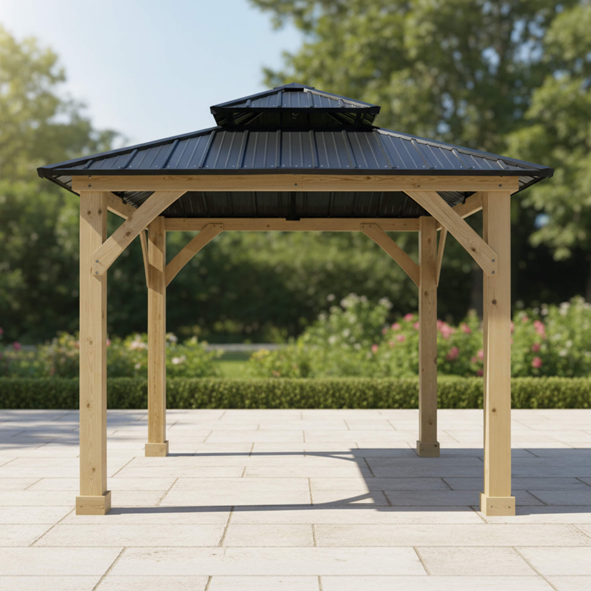 [10X10FT] Alora Premium Outdoor Patio Hardtop Gazebo W/ Double Steel Roof (SAK01291) - The Vitality Estate