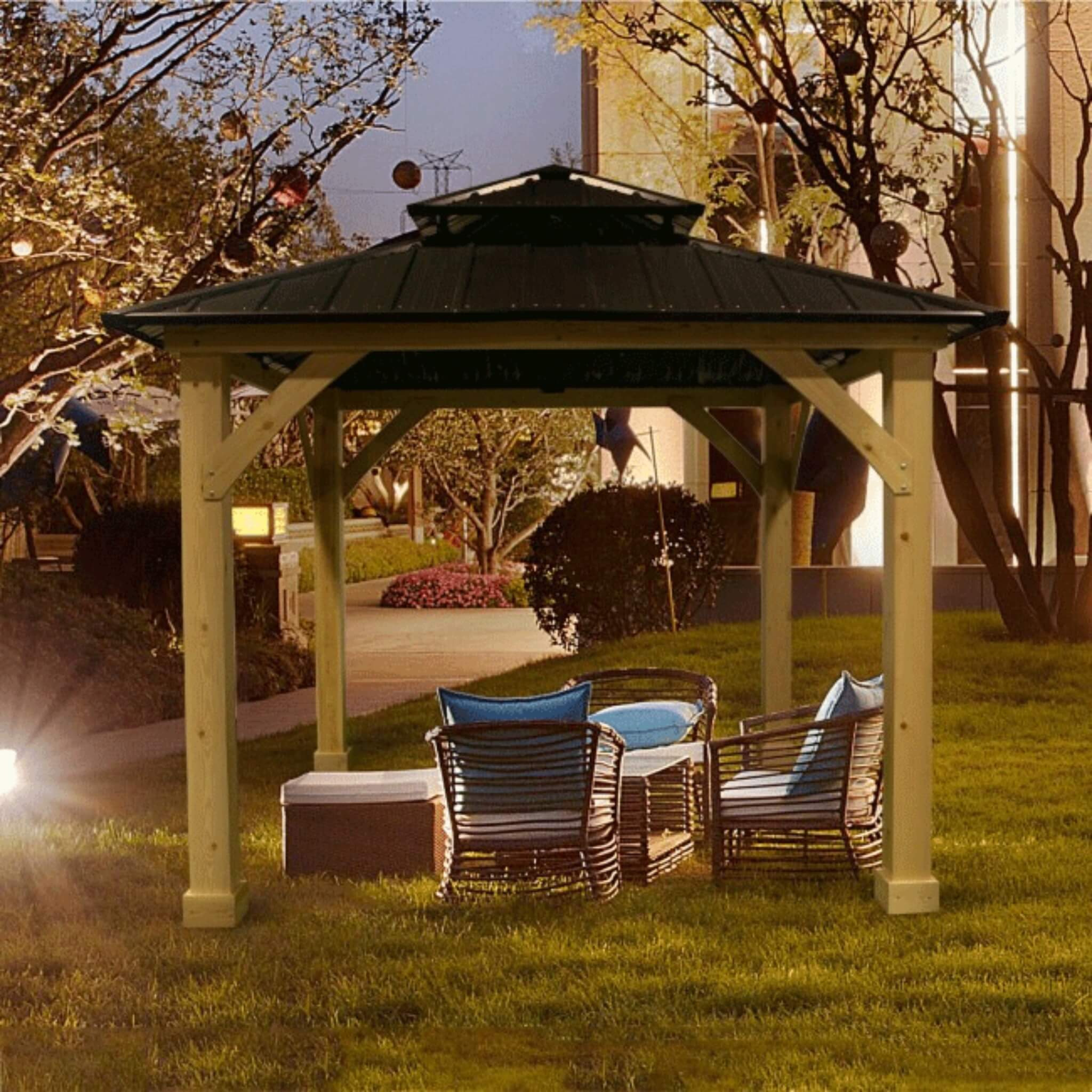 [10X10FT] Alora Premium Outdoor Patio Hardtop Gazebo W/ Double Steel Roof (SAK01291) - The Vitality Estate